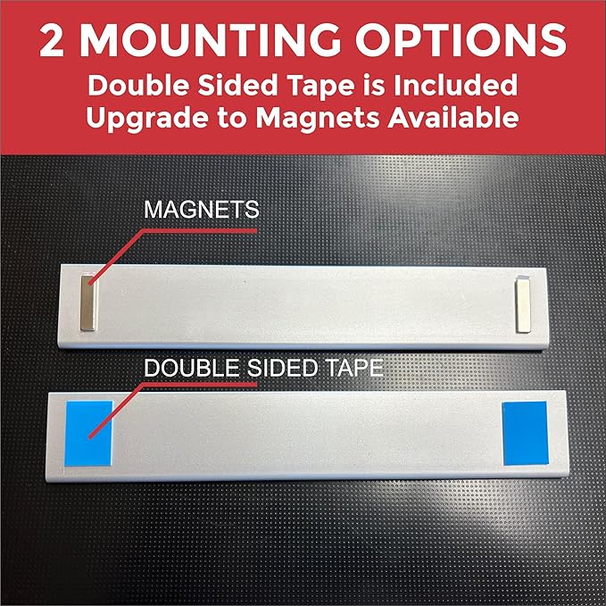 Printex Design - Personalized Office CUBICLE Name Plate & Sign. Modern Aluminum Holder - 4 Plate Colors (Frosted Translucent)