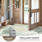 GENIMO Washable Area Rugs for Living Room, 8x10 Modern Non Slip Rugs, Low Pile Lightweight Soft Print Rug for Bedroom, Dining Room, Home Office, Washed Cream Green