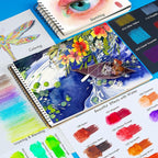 KALOUR Premium Watercolor Pencils, Set of 120 Colors,with Water Brush Pen,Portable Nylon Case,Numbered and Lightfastness,Water-soluble Colored Pencils for Adult Coloring,Water Color for Beginner Kids
