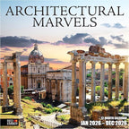 RED EMBER Architectural Marvels 2026 Wall Calendar 12 Month | 12" x 24" Open | Thick & Sturdy Paper | Holiday Gift | Architecture Calendar 2026