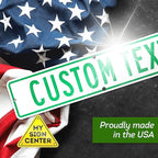 Custom Street Sign, Address Sign, 8 Colors, Reflective Option, Mounting Options, 4x18 Inch, Thick Rust-Free AlumaBond, Made in USA By My Sign Center (Contour)
