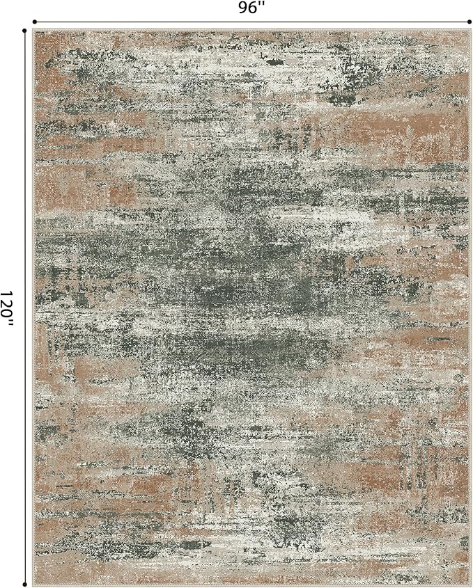 GENIMO 8x10 Area Rugs, Modern Living Room Rugs, Large Machine Washable Rug Non-Slip, Soft Pet Friendly Rugs for Bedroom, Playroom, Dining Room, Gray Mist