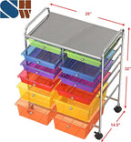 Simple Houseware Utility Cart with 12 Drawers Rolling Storage Art Craft Organizer, Multicolor