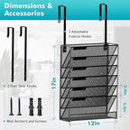 Delifox 7-Compartment Wall Mounted Hanging File Organizer Cubicle Wall File Holder Vertical Document Organizer for Office Home, Black