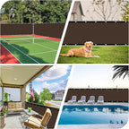 iCover 6x25ft Privacy Screen Fence, Outdoor Fencing Panels, Garden Windscreen Mesh Shade Sail Net Barrier, Include Reinforced Bindings and Brass Grommets Cable Zip Ties, Brown