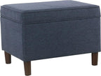 Spatial Order Home Decor | Dinah Collection Modern Storage Ottoman | Ottoman with Storage for Living Room & Bedroom (Navy)