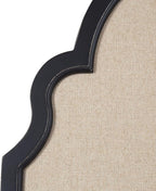 Kate and Laurel Hogan Farmhouse Framed Arch Fabric Pinboard, 24 x 36, Black, Decorative Bulletin Board with Moroccan Arch and Linen Fabric Pinning Surface for Wall
