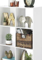 Whitmor 6 Cube Bookcase, 3 Tier Stackable MDF Bookself, Open Storage Display Organizer, Storage Cabinet for Living Room, Bedroom, Home, Office, 23.7" L x 11.7" W x 35.2" H, White