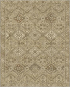GENIMO 3x5 Area Rugs for Living Room, Machine Washable Non Slip Vintage Rugs, Low Pile Lightweight Print Rug for Bedroom, Dining Room, Home Office, Tan Brown
