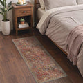 GENIMO 2x5 Runner Rugs for Hallway, Machine Washable Non Slip Vintage Rugs, Low Pile Lightweight Soft Print Rug for enrtyway, Corridor, Home Office, Kitchen, Mocha Brick