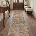 GENIMO Runner Rug 2x10 Non Slip Machine Washable Hallway Runner Rug, Low Pile Lightweight Rugs for Entryway, Hallway, Kitchen and Corridor, Vintage Brick Red