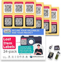 Lost Item Labels | Secure, Private Messaging Tags for Recovering Personal Items | QR Smart Labels for Travel, Everyday & Family Belongings Like Passports, Wallets, Toys | Safeguard Personal Info (24)