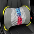 Lofty Aim Memory Foam Lumbar Support Cushion Relieves Lower Back Pain for Car, Office Chair, and Wheelchair Use, 4D Mesh Cover, Gray