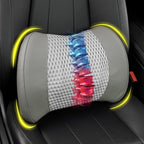 Lofty Aim Memory Foam Lumbar Support Cushion Relieves Lower Back Pain for Car, Office Chair, and Wheelchair Use, 4D Mesh Cover, Gray