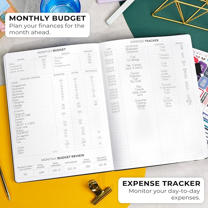 Clever Fox Planner Pro Premium – Luxurious Weekly & Monthly Planner with Budget Organizer for Productivity & Goals, Undated, A4 (Black)
