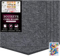 Bouiexye Felt Cork Board Tiles 6 Pack Grey Bulletin Boards 12"x12" - 1/2" Thick Corkboards for Wall Bulletin Board Self Adhesive with 100 Push Pins for Wall School Home Office