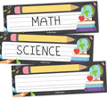 Desk Name Tags for Classroom -25 Student Name Plates for Classroom Kindergarten, Preschool, 1st, 2nd & 3rd Grade, 9x3 Teacher Nameplates for Student Desks & Cubbies, Chalkboard Nametags