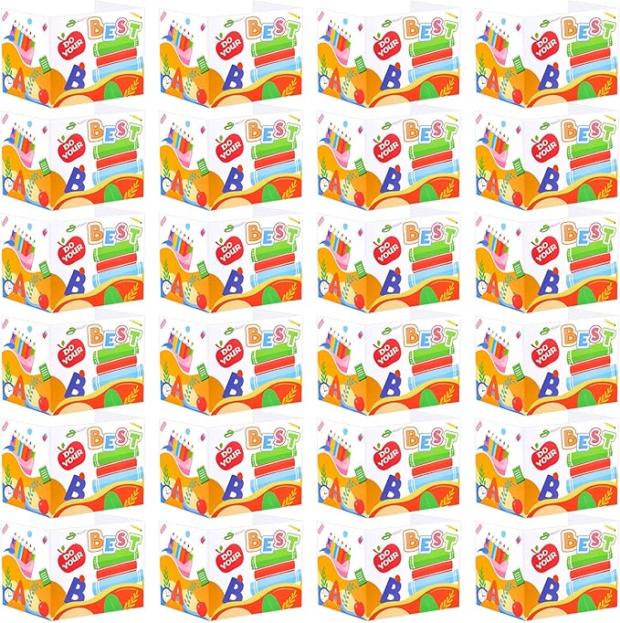 24 Pcs Privacy Boards for Student Desks Bright Colored Classroom Desk Divider Trifold Table Desk Privacy Panel Folders Screen Partition for School Teacher Student Study Test Home(Clock)