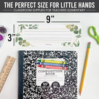 Desk Name Tags for Classroom -25 Student Name Plates for Classroom Kindergarten, Preschool, 1st, 2nd & 3rd Grade, 9x3 Teacher Nameplates for Student Desks & Cubbies, Greenery Nametags