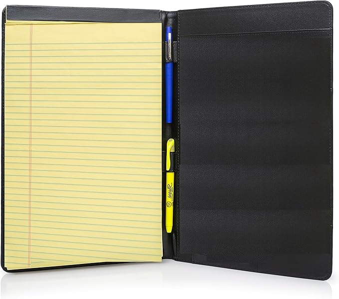 Legal Size Padfolio 8.5 x 14 Inch Portfolio Folder for Legal Pad, Professional Padfolio for Job Interviews, Business Meetings, and Attorneys (3 Pack)