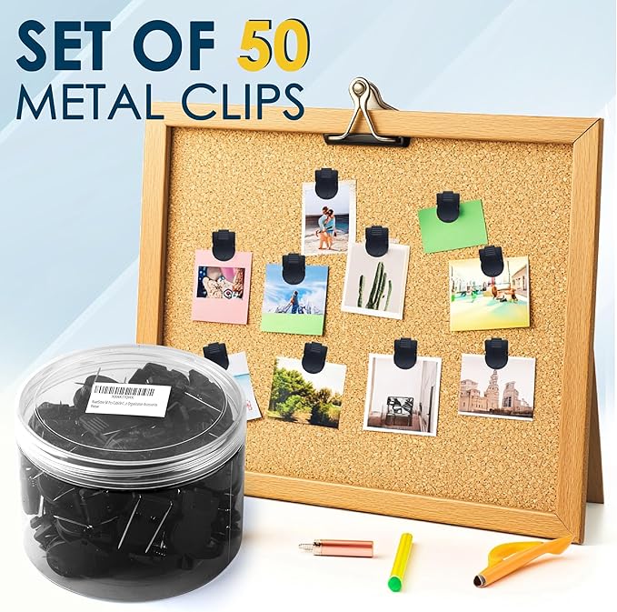 KuanStore 50 Pcs Cubicle Clips for Fabric Panels – Strong Hold Office Partition Hooks for Notes, Photos – Workspace Organization Accessories