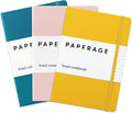 PAPERAGE Lined Journal Notebook, 3 Pack, (Yellow, Blush, Turquoise), 160 Pages, Medium 5.6 in x 8 in - 100 GSM Thick Paper – Hardcover Journaling Notebook for Work, School & Note Taking