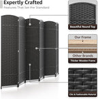Sorbus 6 Panel Room Divider 6 ft. Tall - Privacy Screen, Extra Wide Double Hinged Panels, Mesh Hand-Woven Design, Partition Room Dividers and Folding Privacy Screens, Wall Divider for Room Separation
