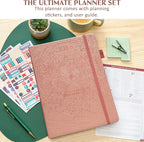 Legend Hourly Schedule Planner PRO Dated Jan 2026-Jan 2027 – Deluxe Weekly & Daily Organizer with Time Slots. Appointment Book Journal for Work & Time Management, A4 Hardcover, Rose Gold