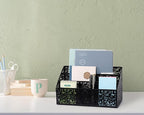DINGTAI Mail Organizer Countertop, Modern Mail Holder Countertop, Desk Organizers and Accessories, Boho Desk Accessories, Bill Mail Papers Letters Organizer, Mail Sorters, Pencil holders(Black)