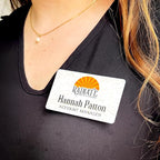 Custom Name Tag Full Color with Logo | Magnetic Back Name Badges for Business | Metal Name Tags ID Badge for Employees | Personalized Name Tags | Magnetic Name Tags Personalized (3.375 x 2.125 Inches)