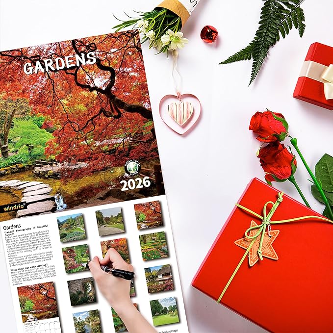 2026 Wall Calendar,Calendar 2026, November 2025 - December 2026, Wall Calendar Gardens, 12" x 24" Opened,Full Page Months Thick & Sturdy Paper for Calendar Organizing & Planning