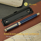 MCNTEIK 317 Fountain Pen,Stunning Luxury Piano Lacquer,18K Gilded Nib(Fine),Gorgeous 24K Gold Finish, Ink Converter,Best Gift for Men&Women-Elegant,Executive,Nice Pens for Writing, BU-F
