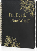 SUNEE End of Life Planner - I‘m Dead Now What Planner, Large Print Spiral-Bound Estate Organizer with Tabs for Seniors & Family. Covers Final Wishes, Passwords & Funeral Planning.A5 (6.4”x8.5“),Black