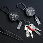 2-Pack Retractable Keychain, Heavy Duty Carabiner Badge Holder, Tactical ID Badge Reel Key Chain with 31.5” Steel Retractable Cord, 8.0 oz