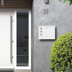 LAND·VOI Locking Mailbox Wall Mounted, Metal Postbox with Three Sets of Mail Box Number Stickers, 4 Keys, 14.4" x 4.5" x 11.2", Large Capacity, Textured White, AMB11W
