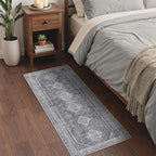 GENIMO Runner Rug 2x6 Non Slip Machine Washable Hallway Runner Rug, Low Pile Lightweight Rugs for Entryway, Hallway, Kitchen and Corridor, Vintage Grey