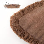 Foindtower Set of 2 Decorative Linen Fringe Throw Pillow Covers Boho Farmhouse Cushion Cover with Tassels Lumbar Accent Pillowcase for Couch Bed Sofa Living Room Home Bedroom Decor,12×24 Inch,Rust