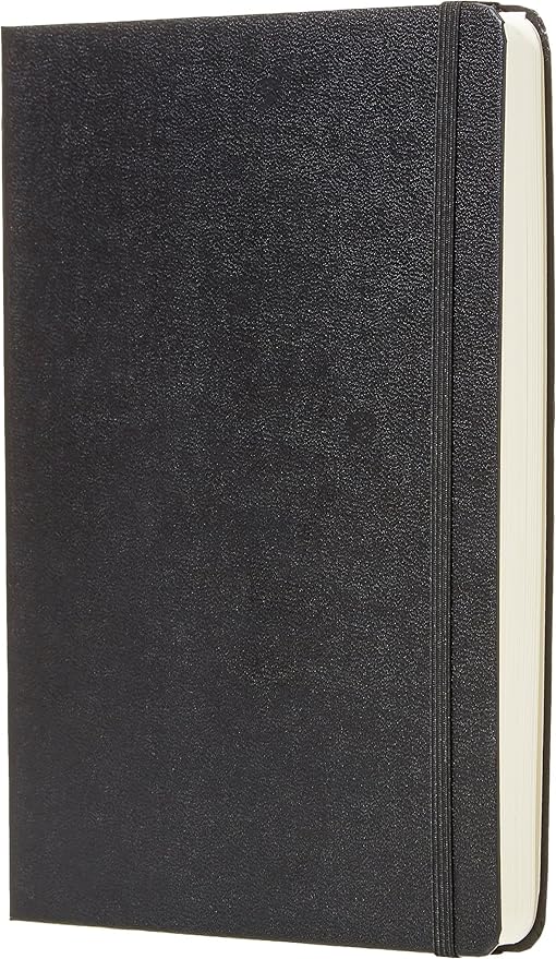 Amazon Basics Daily Planner and Journal, Hard Cover, 5.8" x 8.25", Black