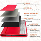 Red Magnetic Shut Premium PU Leather Insurance and Registration Holder, Glove Box Organizer for Car, Stylish Car Accessories, Organize Vehicle Documents with flair, Size 9.5 in x 5.1 in