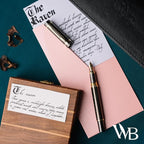 Wordsworth & Black Primori Fountain Pen Set [Gunmetal Gold]; Extra Fine Nib, Gift Case, 24 Ink Cartridges, Refill Converter, Manual; Journaling, Calligraphy, Smooth Writing Pens; Left and Right Handed