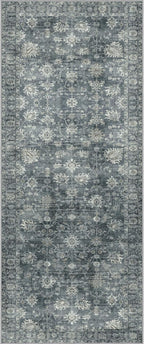 GENIMO Runner Rug 2'6''x6 Non Slip Machine Washable Vintage Hallway Runner Rug, Low Pile Lightweight Rugs for Entryway, Hallway, Kitchen and Corridor, Ashen Taupe
