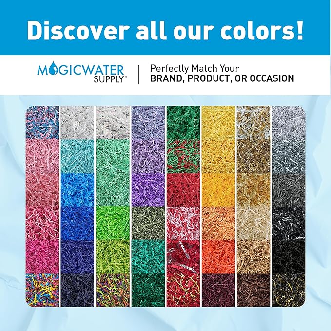 MagicWater Crinkle Cut Paper for Gift Baskets - 2LB Kraft - Perfect for Shredded Paper Filler, Basket Filler, Gift Boxes, Bridesmaid Gifts, Christmas Stuffers & More – Ideal for All Occasions