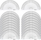 20 Pack Plastic Protractor, 180 Degrees Protractor for Angle Measurement Student Math, 4 Inches, Clear