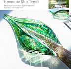 QFkris Blown Glass Tree of Life Leaf Sculpture for Home Decor, 12inch Hand Blown Glass Art Decorative Statue for Book Shelf Living Room Office Desk Home Decoration Accents Collectible Figurines