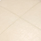 Adeco Faux Leather Cube Storage Ottoman, Warm Beige Ottomans for Living Room, Bedroom