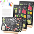 Bouiexye 3 Pack 8.1x12 in Chalkboard Signs with Stand for Tables Small Chalk Board Signs Tabletop Message Board Sign with Wood Base for Home Decorations Coffee Shop Restaurant Kitchen Wedding Party