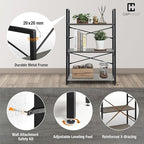 CAPHAUS 2 Tier Small Bookshelf, 24 Inch Width Free Standing Shelf, Bookcase Shelf Storage Organizer, Industrial Book Shelves for Home Office, Living Room, Dark Grey Shelves & Metal Frame