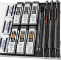 STAGEEK 0.7mm Mechanical Pencil Set, 3PCS Metal Mechanical Pencils 0.7mm with 6 Tubes HB & 2B Lead Refills,Erasers, Weatherproof Artist Pencils with Case for Outdoor Writing Drafting Drawing