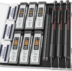 STAGEEK 0.7mm Mechanical Pencil Set, 3PCS Metal Mechanical Pencils 0.7mm with 6 Tubes HB & 2B Lead Refills,Erasers, Weatherproof Artist Pencils with Case for Outdoor Writing Drafting Drawing