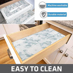 Drymate Premium Luxury Shelf & Drawer Liner, Thick Cushioned Fabric, Non-Adhesive, Absorbent, Waterproof, Slip-Resistant, Liners for Kitchen Cabinets, Cupboards (USA Made)(12”x59”)(2-Pack)(Light Blue)